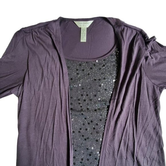 Three Seasons Maternity Layered Top with Sequin Accents Size S - Picture 3 of 12